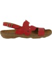 Sandalias de color rojo con suela de caucho