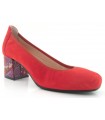 Zapato salón en color rojo con tacón singular