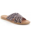 Sandalia plana con tiras cruzadas en color leopardo