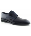 Zapato negro con pespuntes azules