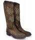Botas de caña alta en suede kaki