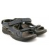 Sandalia con velcros en nobuck azul