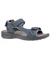 Sandalia con velcros en nobuck azul