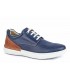 Zapato de piel en color azul y cuero