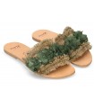 Sandalia plana de color verde