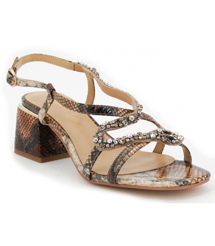 Sandalias con grabado serpiente para mujer