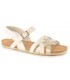 Sandalia bio combinada en blanco y plata