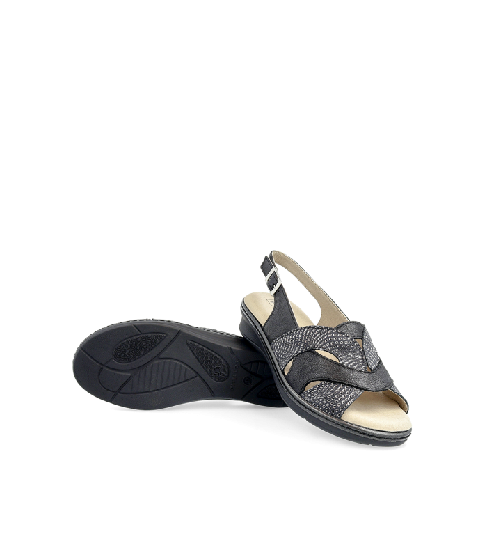 Sandalia de confort en color negro