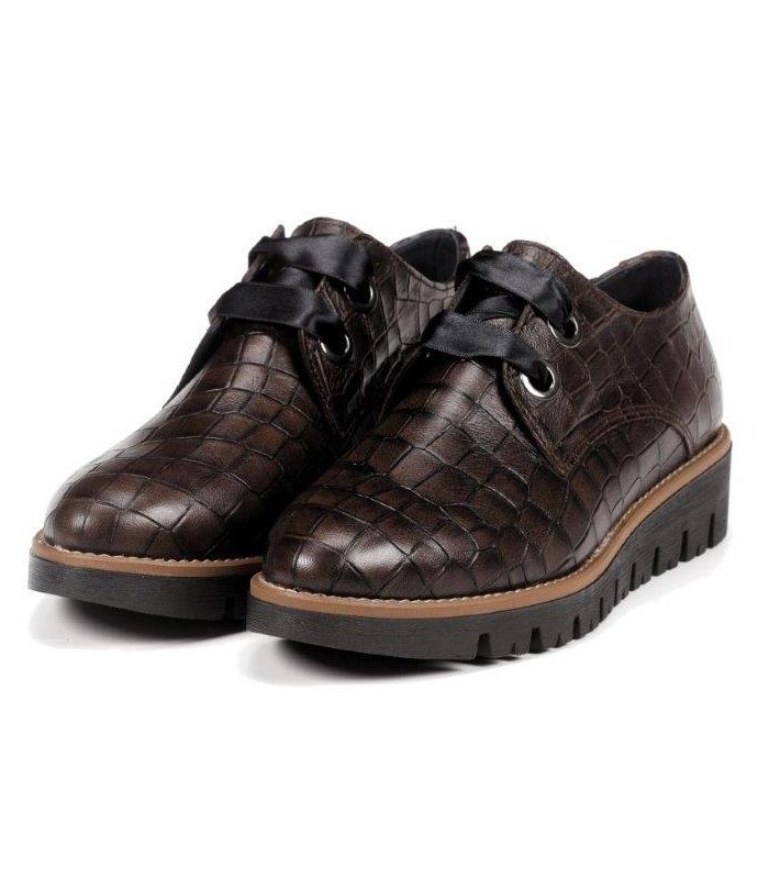 Zapato en coco marrón para mujer