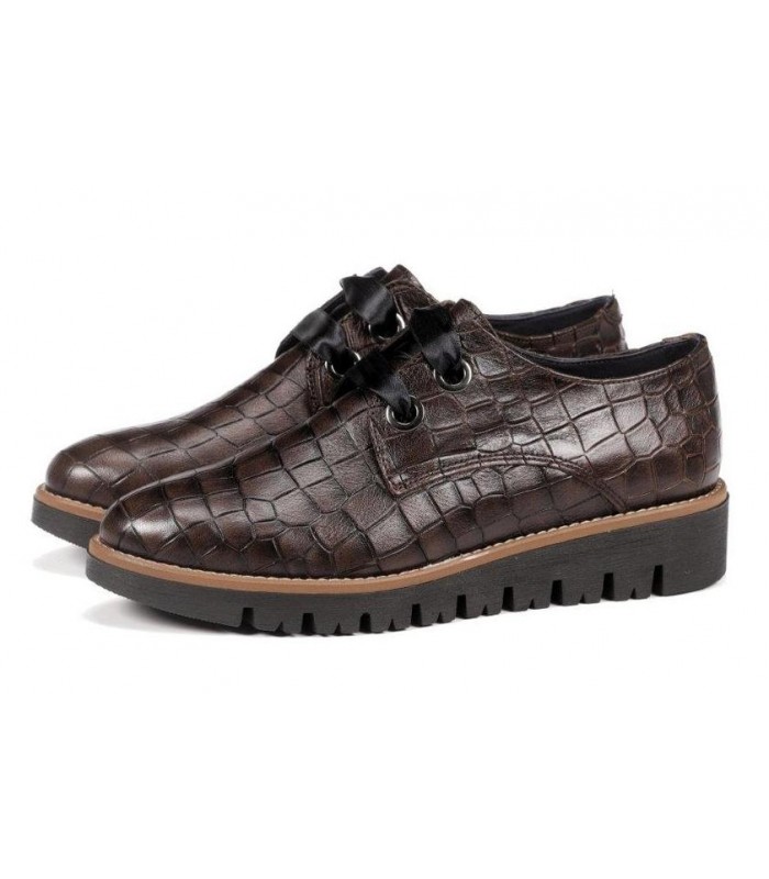Zapato en coco marrón para mujer