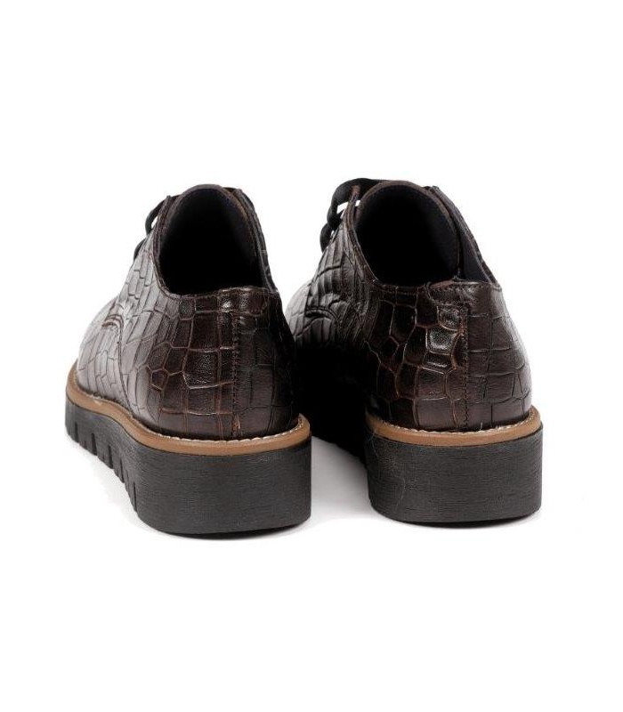 Zapato en coco marrón para mujer