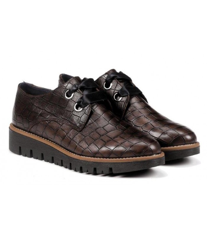 Zapato en coco marrón para mujer