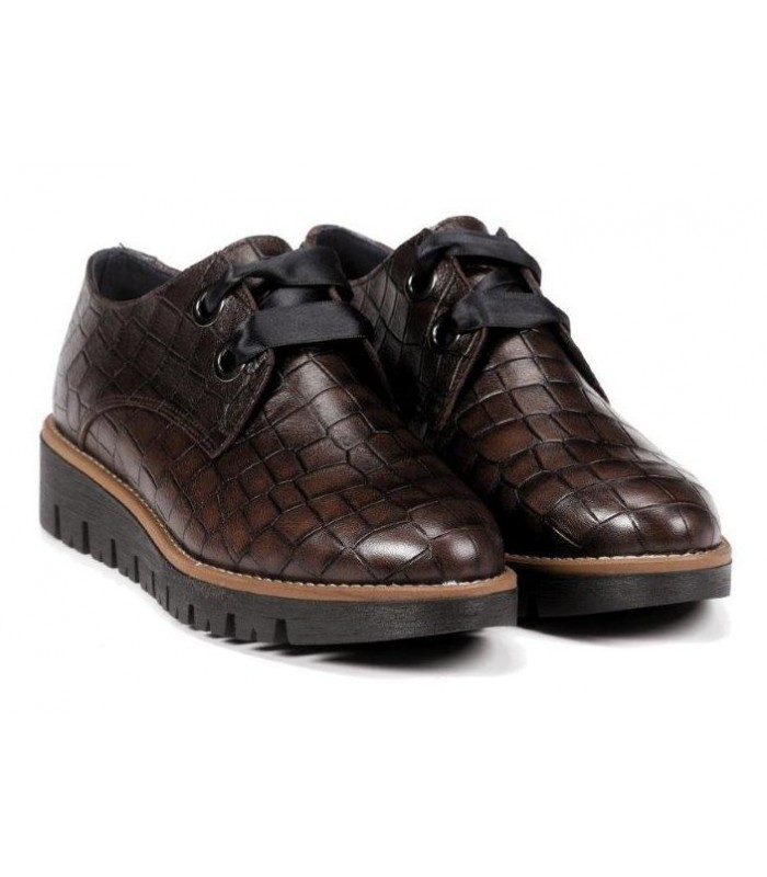 Zapato en coco marrón para mujer