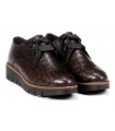 Zapato en coco marrón para mujer