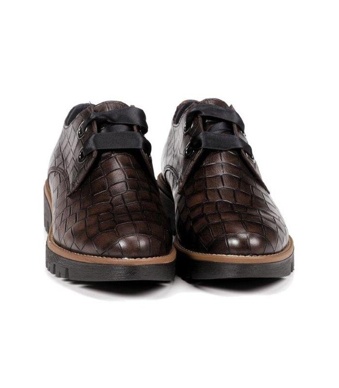 Zapato en coco marrón para mujer