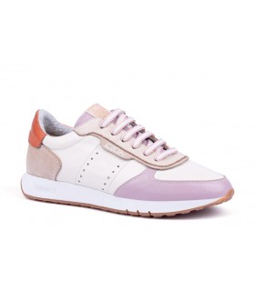 Deportivo de cordones en color blanco y malva
