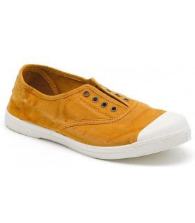 Deportivas de lona de color cuero