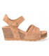 Sandalias con cuña bio en color cuero