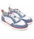 Deportivo de cordones combinado en blanco y azul