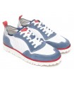 Deportivo de cordones combinado en blanco y azul