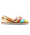 Mocasín multicolor para mujer en piel trenzada