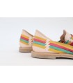 Mocasín multicolor para mujer en piel trenzada
