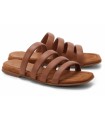 Sandalia para mujer con tiras tubulares en color cuero