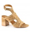 Sandalias de color cuero para mujer