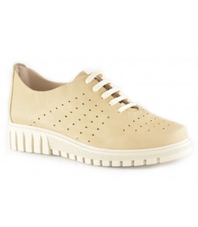 Zapatos para mujer con cordones en color beige