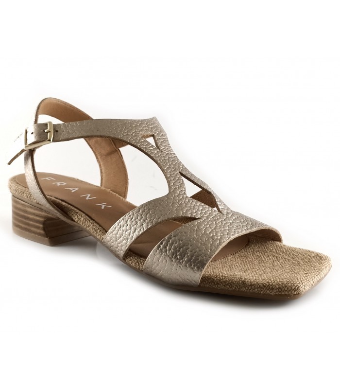 Sandalias de piel para mujer en color bronce