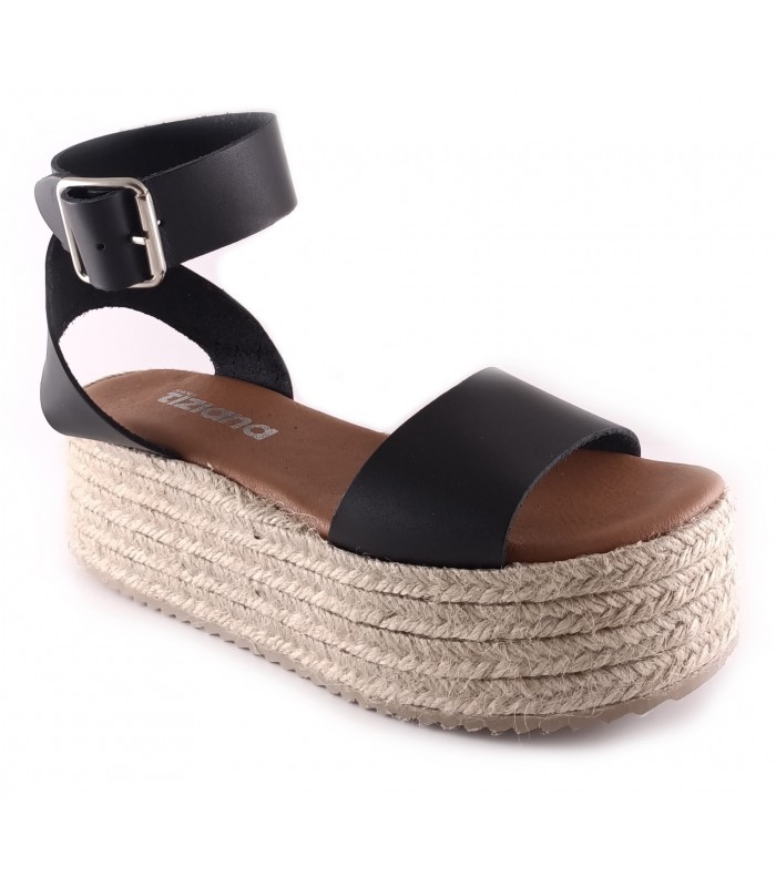 Sandalia para mujer en color negro con plataforma