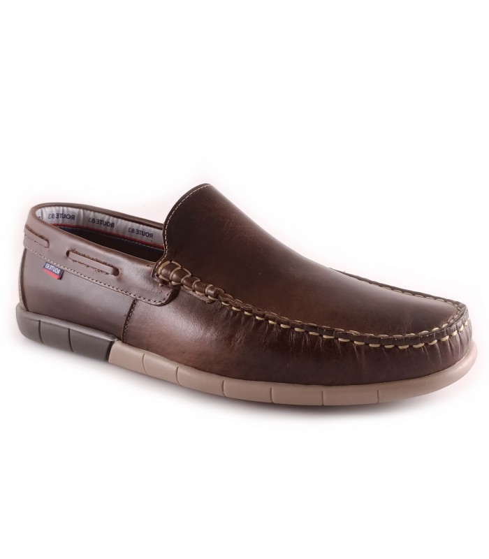 Mocasín para hombre de piel en color marrón