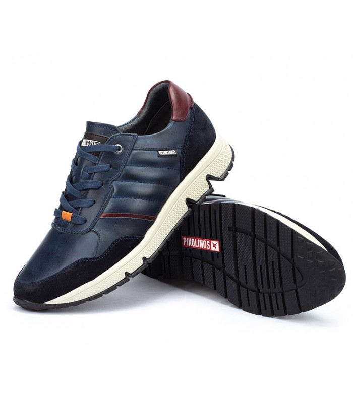 Deportivo para hombre en piel de color azul