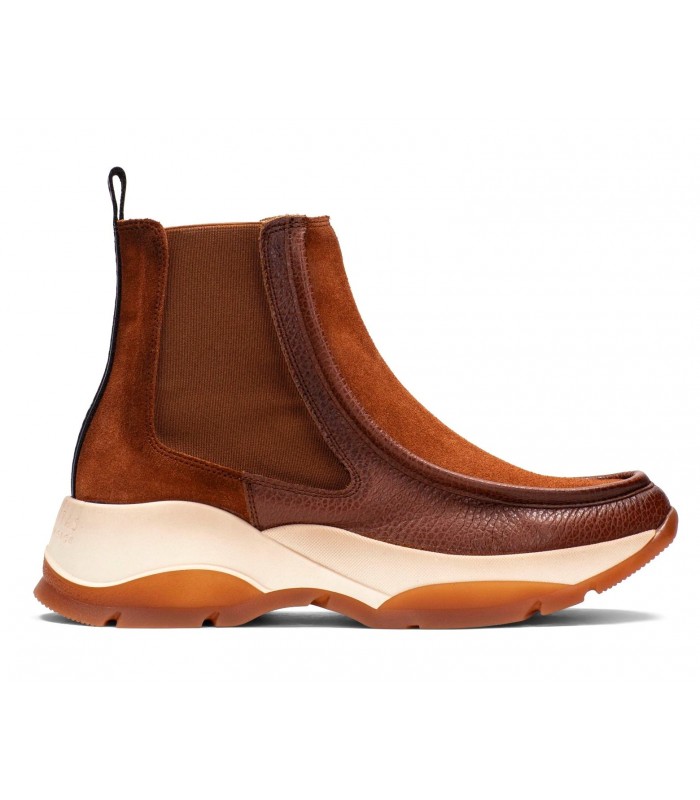 Botín estilo wallabee en color cuero
