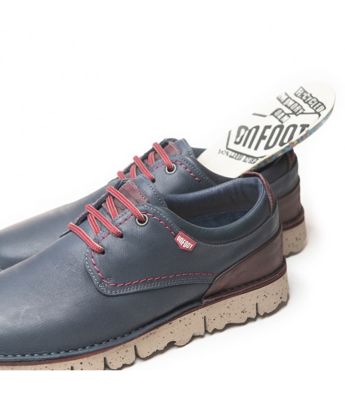 Zapatos de piel para hombre en color azul marino