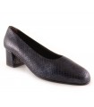 Zapatos para mujer en piel grabado serpiente azul 