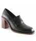 Mocasín de tacón en piel negra 