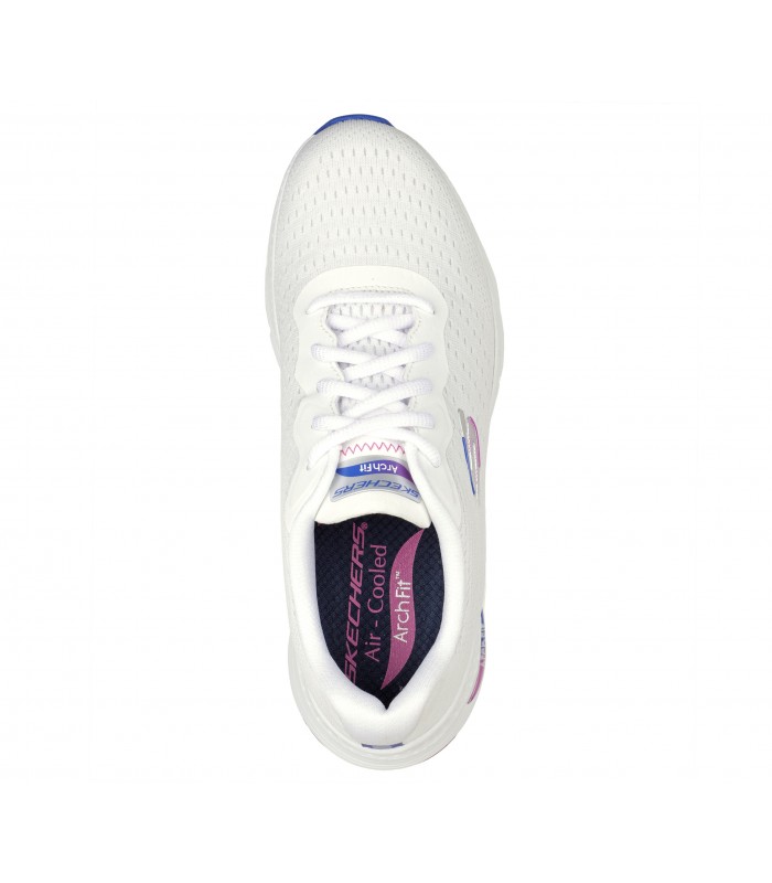 Deportivos de cordones en blanco de mujer