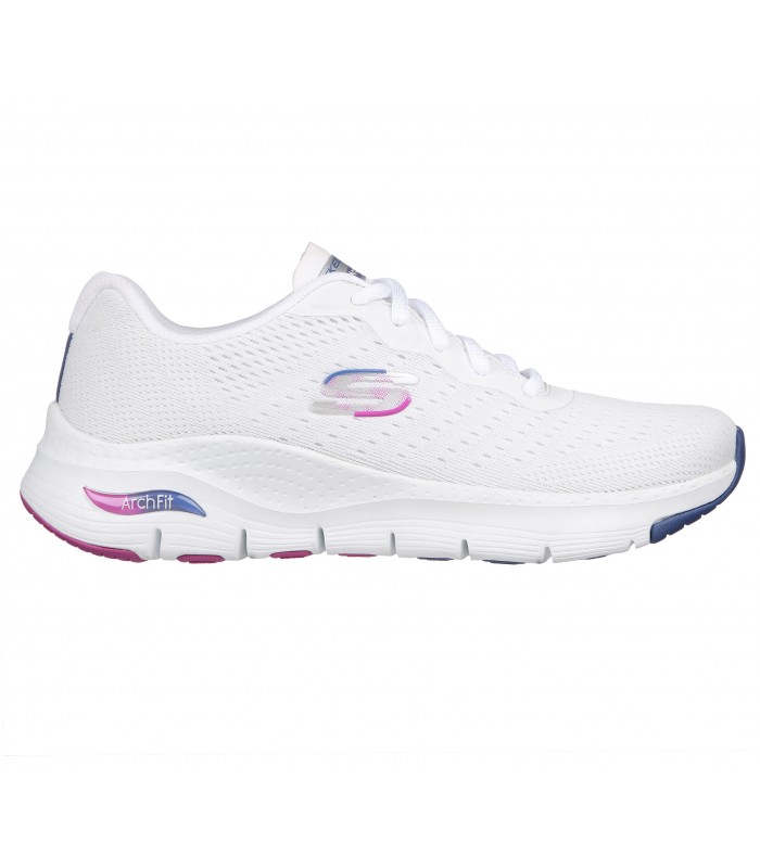 Deportivos de cordones en blanco de mujer