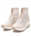 Botines deportivos beige para mujer