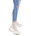 Botines deportivos beige para mujer