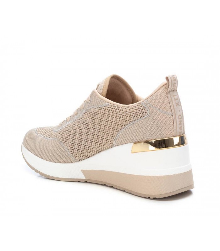Botín de cordones y cuña en beige de señora