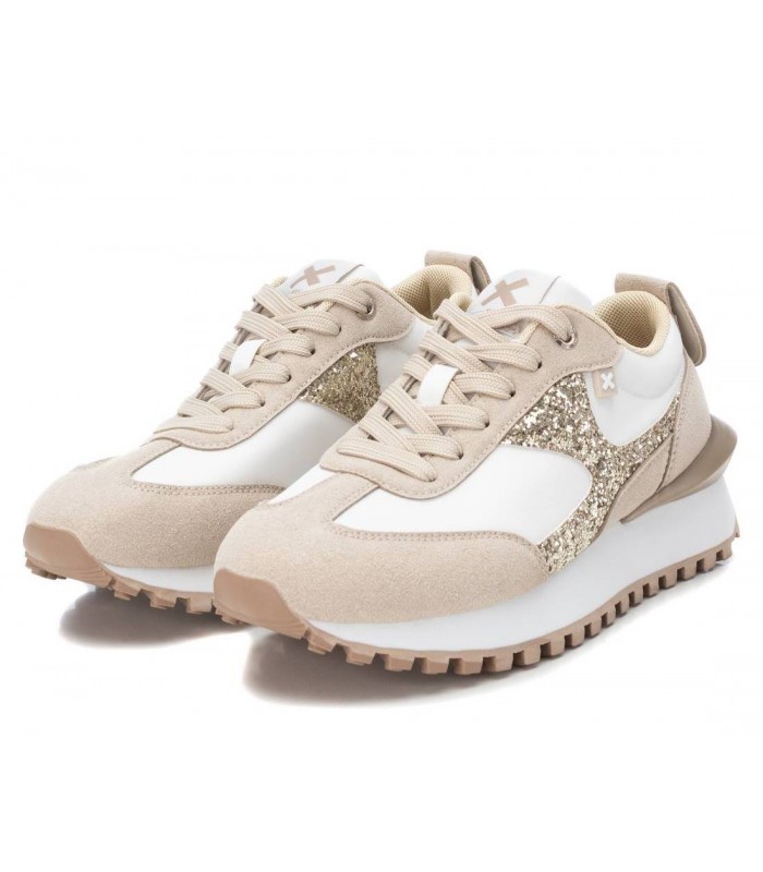 Sneakers glitter en dorado de mujer