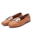 Mocasines en piel camel de mujer