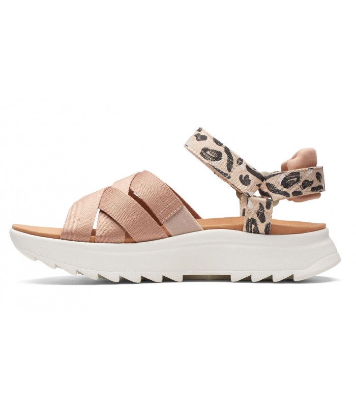 Sandalias en nude con animal print