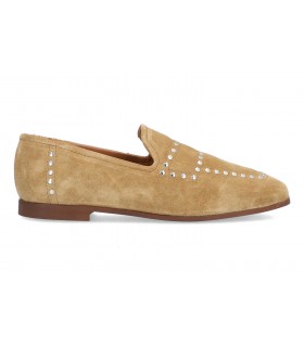 Mocasines en serraje cuero