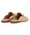 Mocasines destalonados color cuero de mujer