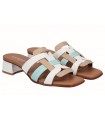 Sandalia para mujer combinada en color taupe