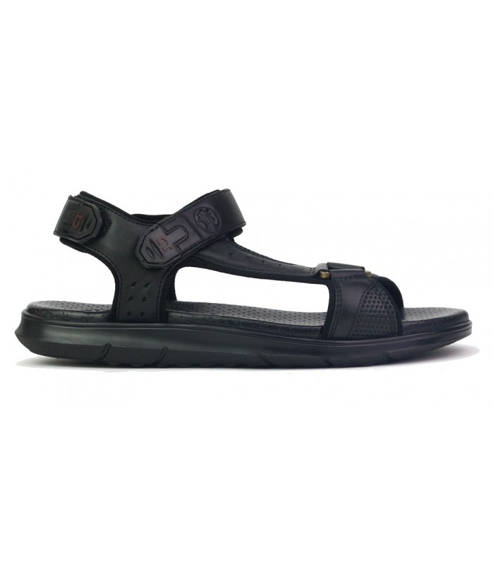 Sandalia para hombre en color negro con velcros