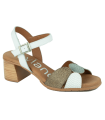 Sandalia combinada para mujer en color blanco 